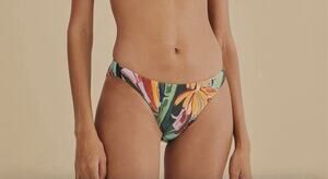 Farm Rio Banana Foliage Bikini Hot Pants Bottoms Size Large Tropical Print Beach